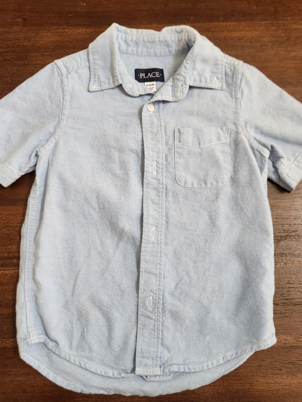 Place Light Blue Short-Sleeve Button-Down Shirt